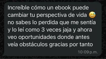 Testimonio de clienta por WhatsApp